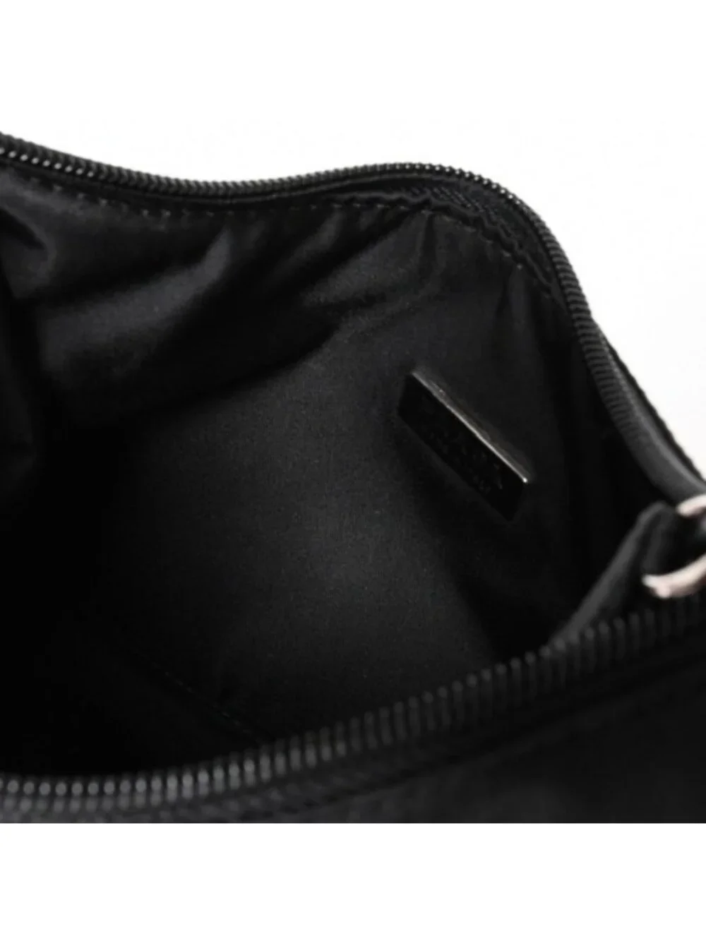 Prada Hobo Handbag Nylon Black
